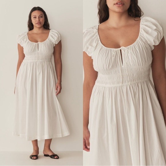 Doen Dresses & Skirts - DÔEN Quinn organic cotton-poplin midi dress in 'Salt'